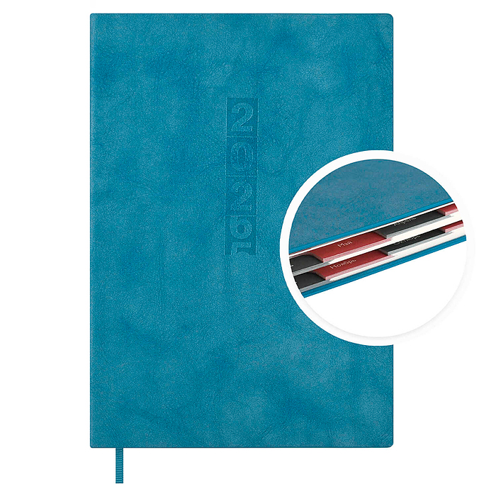 Ежедневник датированный 2026 Escalada, #Думай как миллиардер, А5, 176 л., Тиволи глосс голубой