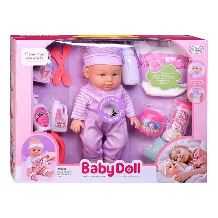 Пупс с аксессуарами L-2403F "Красавица Лея" (пьёт, писает) в коробке