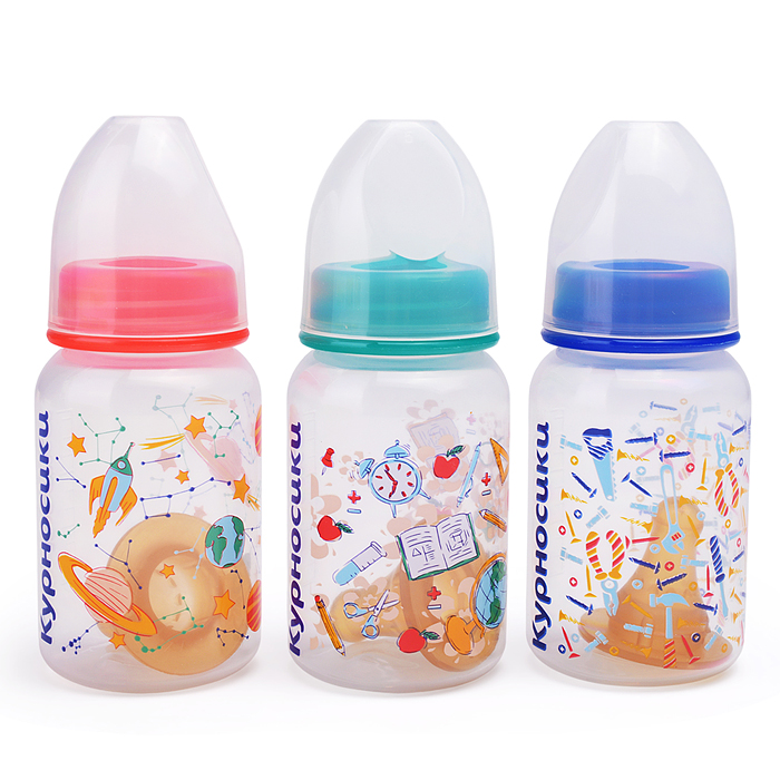 Фото к товару Бутылочка прямая с латексной соской "Профессии" без ручек 125 мл Бутылочка прямая с латексной соской "Профессии" без ручек 125 мл