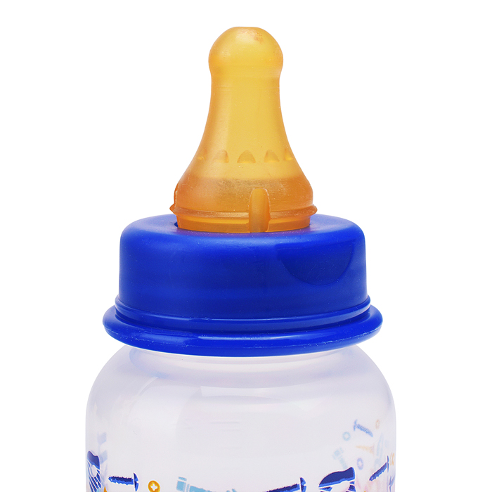 Фото к товару Бутылочка прямая с латексной соской "Профессии" без ручек 125 мл Бутылочка прямая с латексной соской "Профессии" без ручек 125 мл