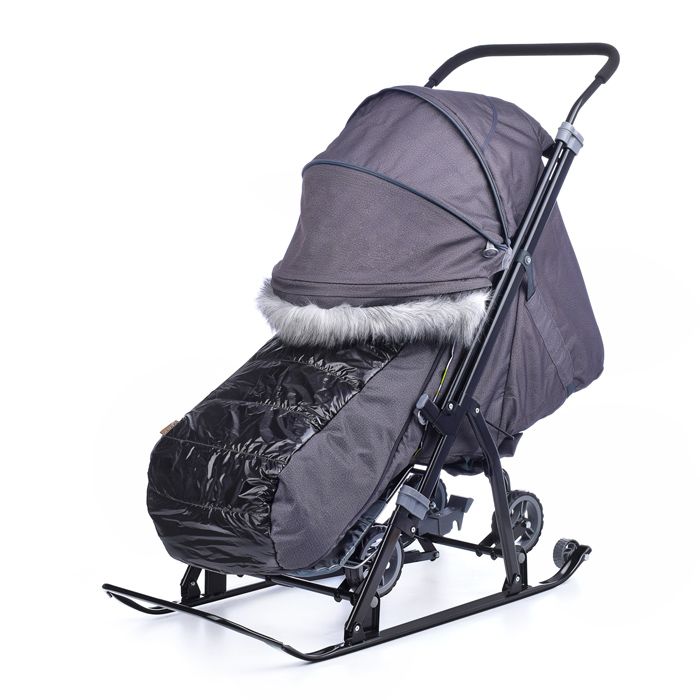 Санки-коляска "NOVA" (серебро)