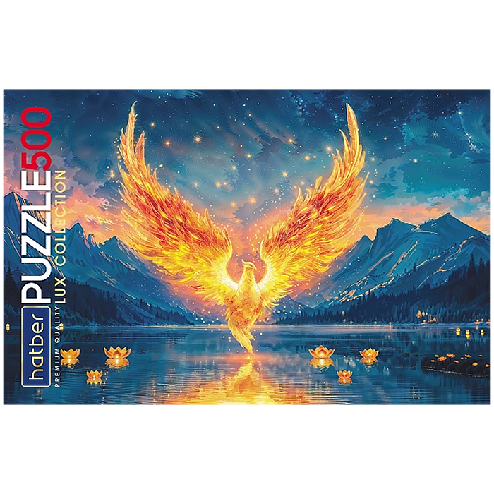 Пазлы 500 "Premium" "Птица Феникс" LUX мат.ламин. 3D фольга 