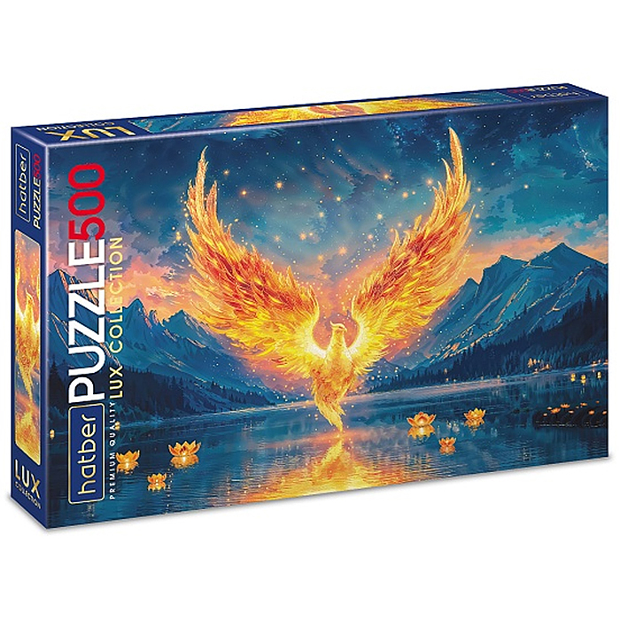 Пазлы 500 "Premium" "Птица Феникс" LUX мат.ламин. 3D фольга 