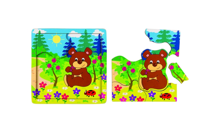 Игра из дерева "Медвежонок" (собираем по картинке) (Baby Step)