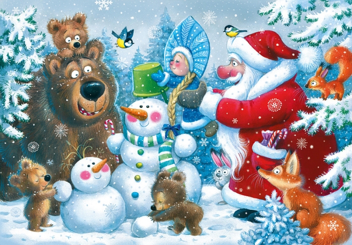 Пазлы maxi 24 "Новогодняя полянка"