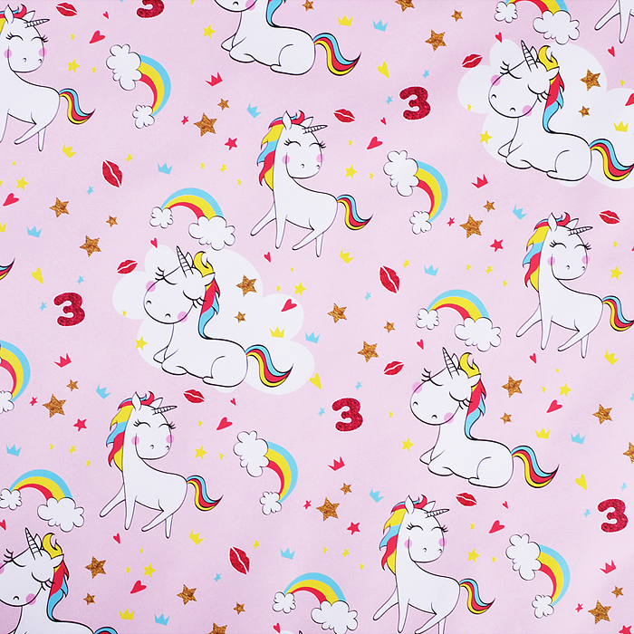 Бумага оберточная для сувенирной продукции в рулонах, с полноцветным декоративным рисунком