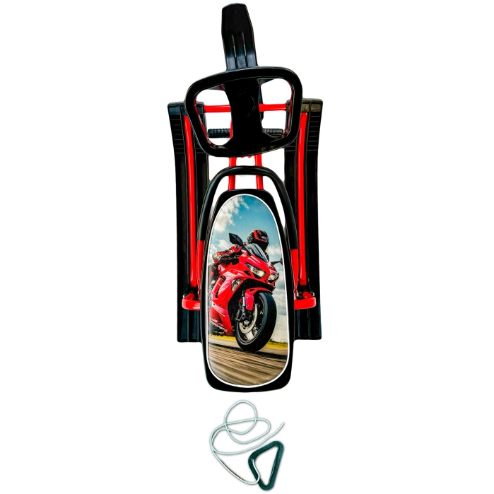 Игрушка Снегокат детский 208 "Auto Car" с высокой рамой и со спинкой (Красный мотоцикл)