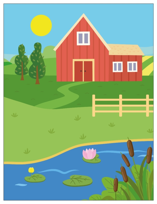 Веселые наклейки. В деревне