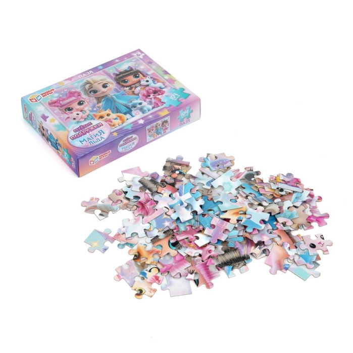 Пазлы 104 "Магия льда и Весёлые подружки"