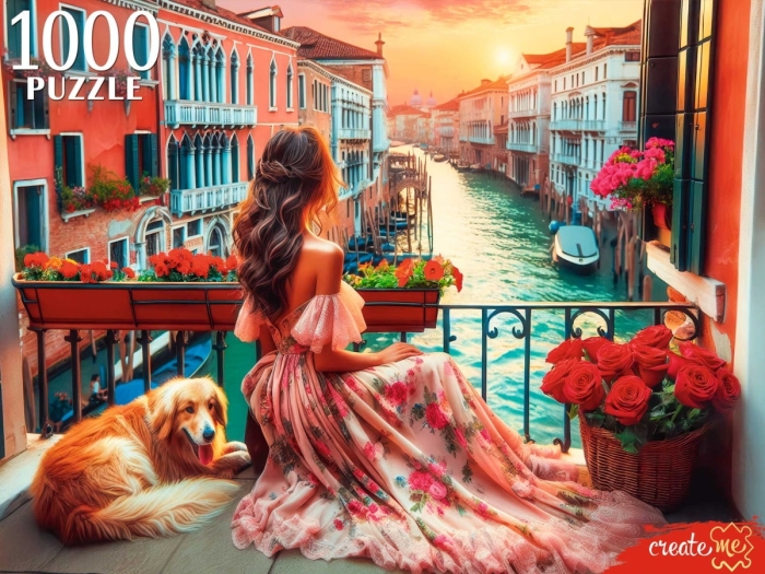 Пазлы 1000 "Девушка в Венеции"