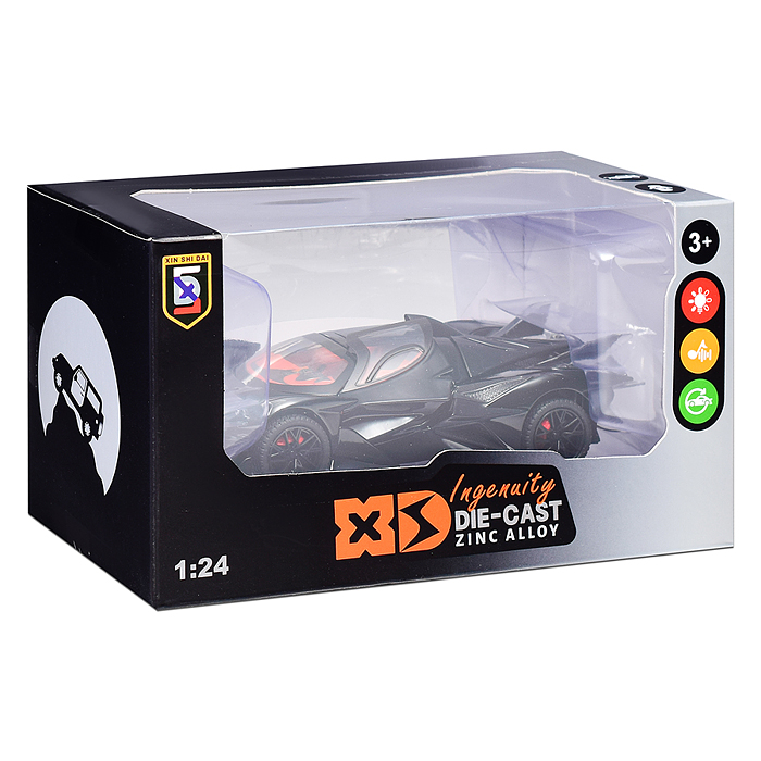 Машина J477K24N-3H "Молниеностная гонка" (свет, звук, дым) в коробке