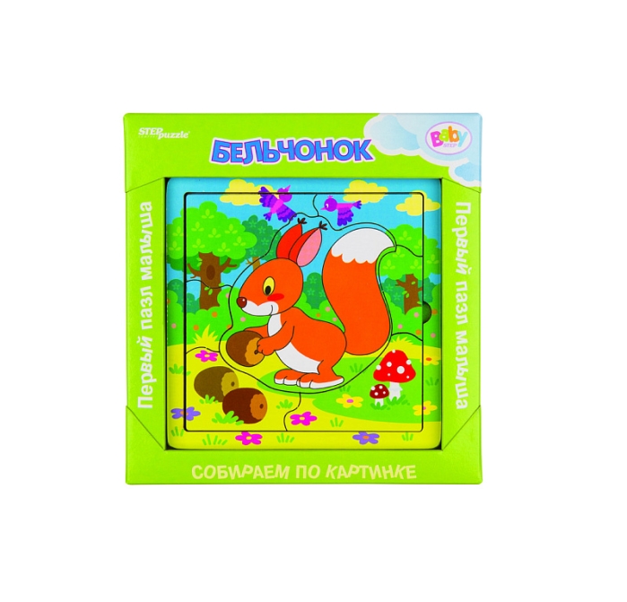 Игра из дерева "Бельчонок" (собираем по картинке) (Baby Step) Игра из дерева "Бельчонок" (собираем по картинке) (Baby Step)