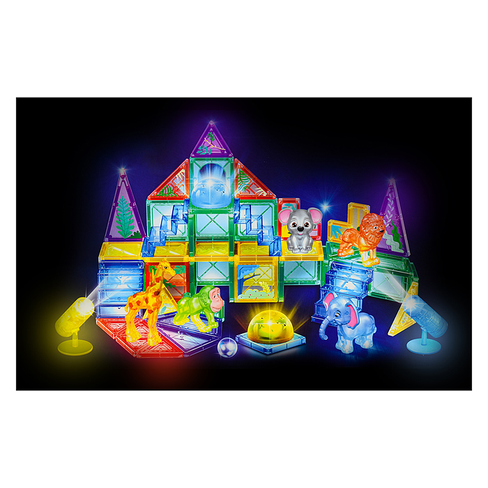 Конструктор HD127A-1 магнитный "Животные африки" (64 дет.)