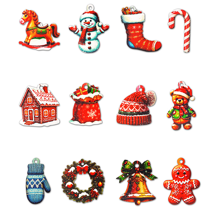 Набор украшений на ёлку "Новогодний" 12 дет. 