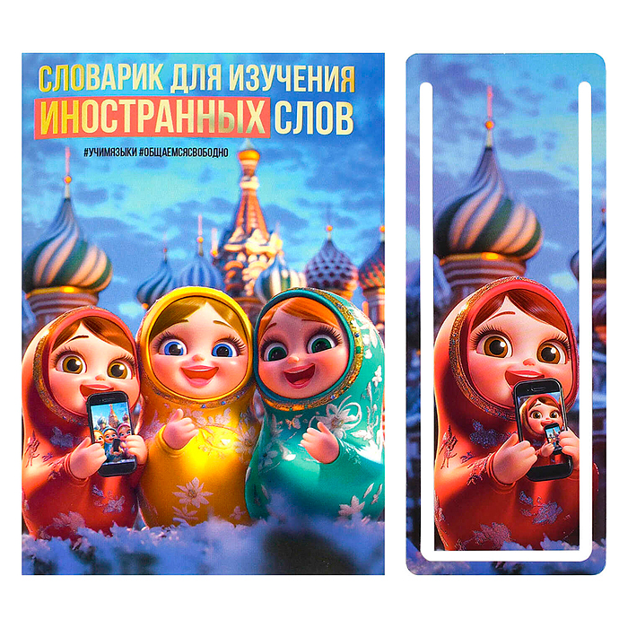 Тетрадь для изучения иностранных слов "Матрешки" А6, 32 л. 