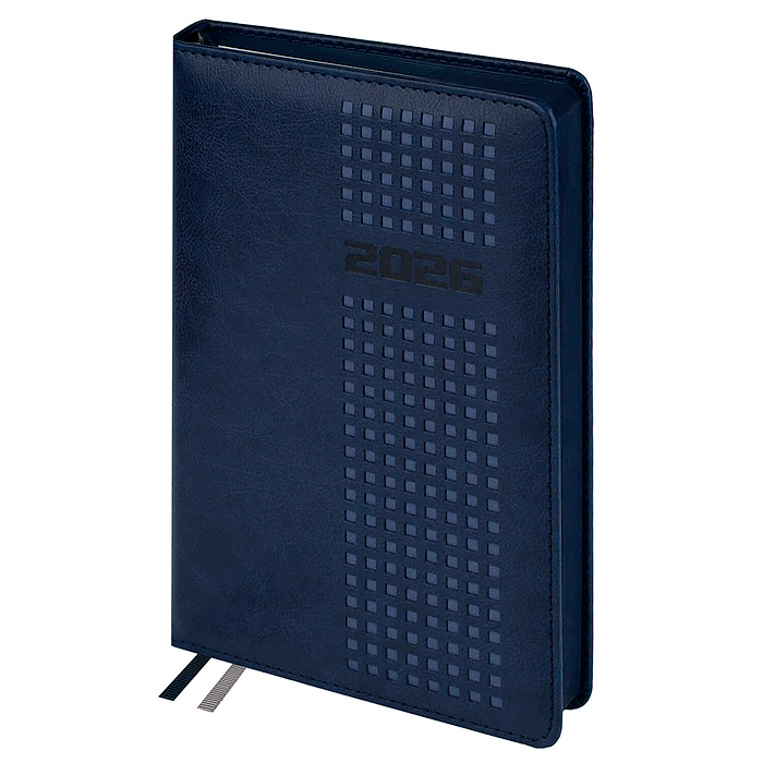Ежедневник датированный 2026 Escalada, #Думай как миллиардер, А5, 176 л., Шевро синий