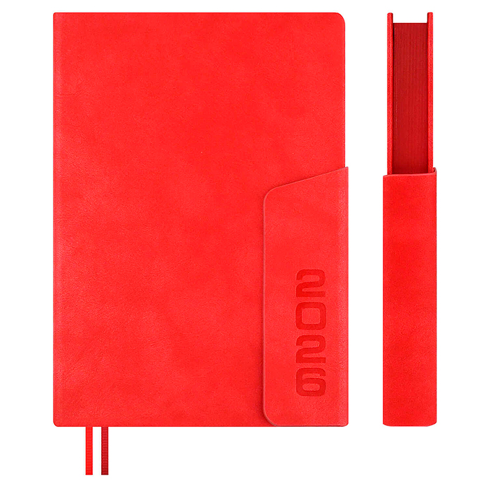 Ежедневник датированный 2026 Escalada, #Думай как миллиардер, А5, 176 л., Тиволи красный