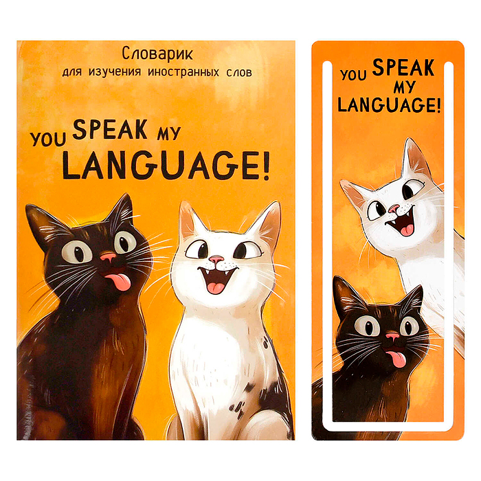 Тетрадь для изучения иностранных слов "Два кота" А6, 32 л. 