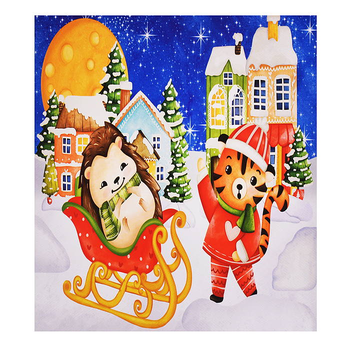 3Д аппликация. Зверята зимой