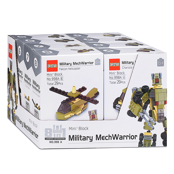 Конструктор 998A "Военный робот" в коробке
