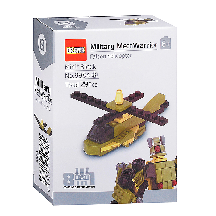 Конструктор 998A "Военный робот" в коробке