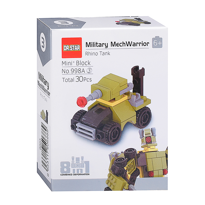 Конструктор 998A "Военный робот" в коробке