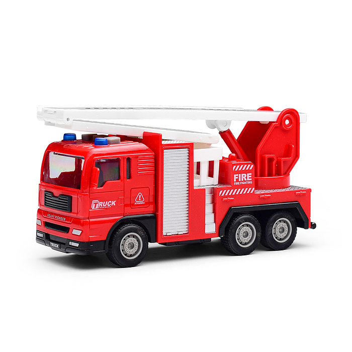 Машина RJ6821-3 "Пожарная" с лестницей (свет, звук) в коробке