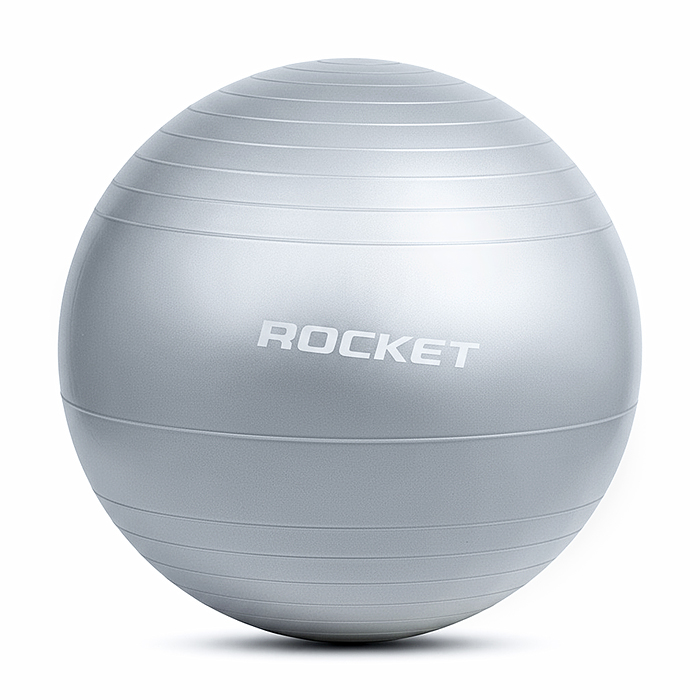 Фото к товару Фитбол 60см ROCKET R0217 Антивзрыв, цвет серый (60-65см 800г) Фитбол 60см ROCKET R0217 Антивзрыв, цвет серый (60-65см 800г)