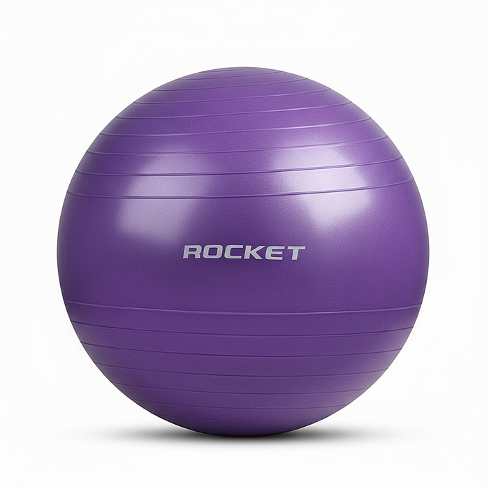 Фитбол 70см ROCKET R0218 Антивзрыв, цвет фиолетовый (70-75см1000г)