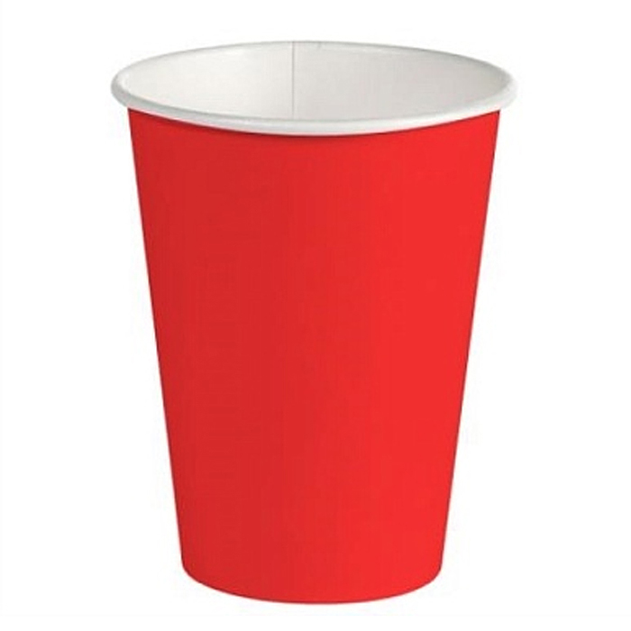 Стакан бумажный 1сл. SP12, 300/355мл цвет Красный 