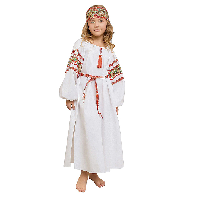 Фото к товару Костюм "Купава" платье-рубашка детская размер 128-64 Костюм "Купава" платье-рубашка детская размер 128-64