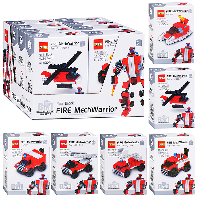 Конструктор 997A "Робот пожарник" в коробке