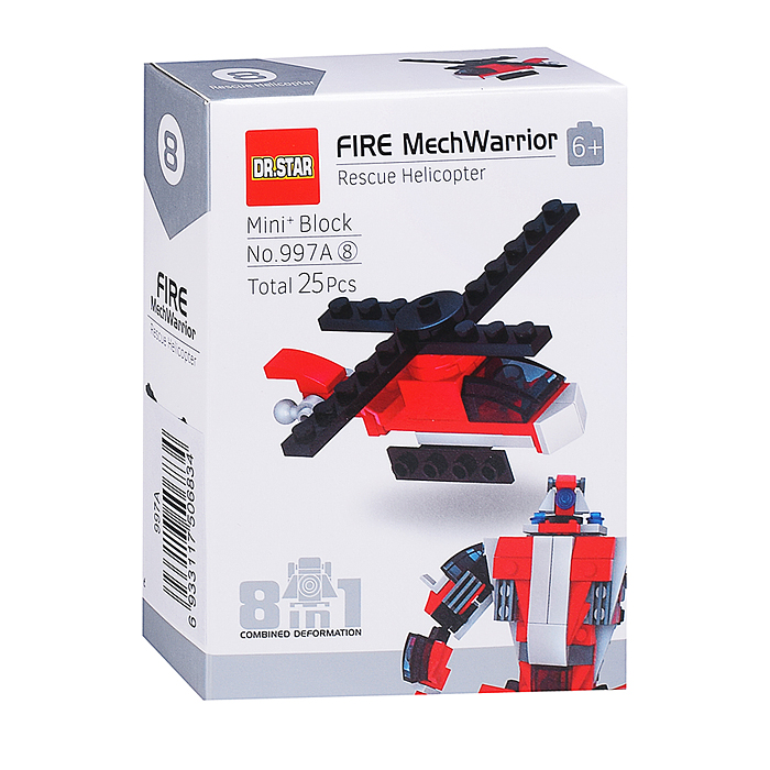 Конструктор 997A "Робот пожарник" в коробке