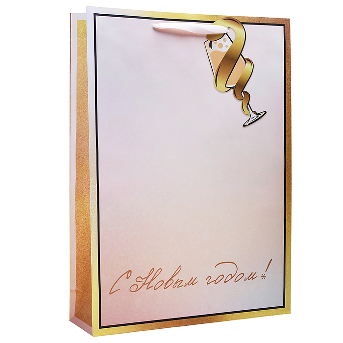 Бумажный пакет для сувенирной продукции с ламинацией, с шириной основания 33 cм.