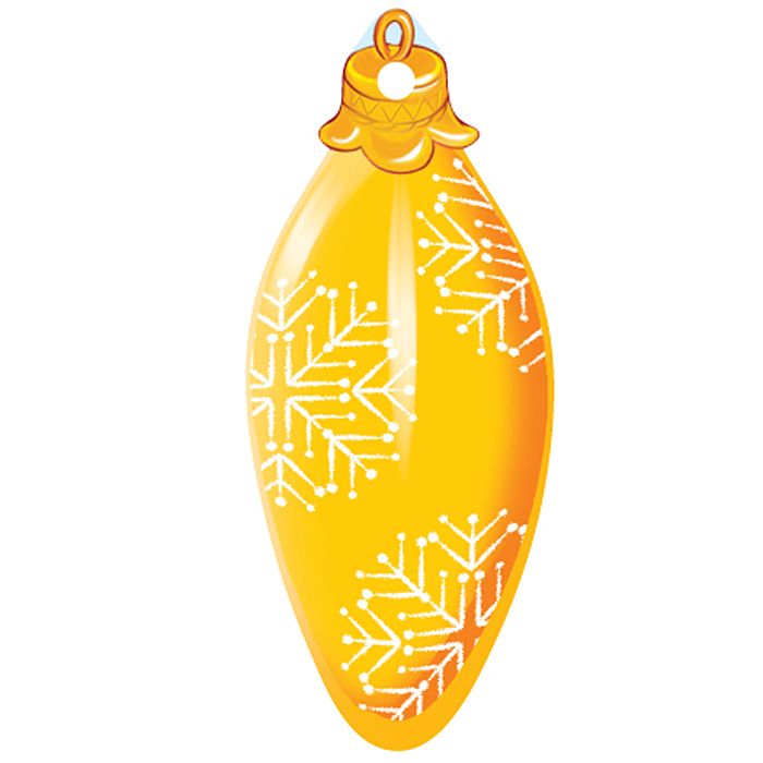 Вырубная фигурка "Сосулька желтая" (двухсторонняя)