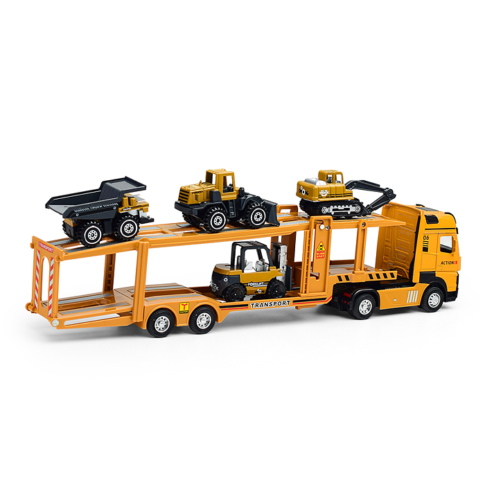 Фото к товару Автовоз 8652B со строительными машинами, в коробке Автовоз 8652B со строительными машинами, в коробке