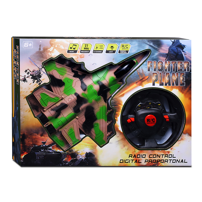 Самолет RX368-1 "Военный истребитель" р/у, 27 MHz, в коробке 
