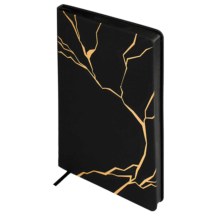 Ежедневник недатированный Escalada, А5, 120 л., Софт-тач черный 