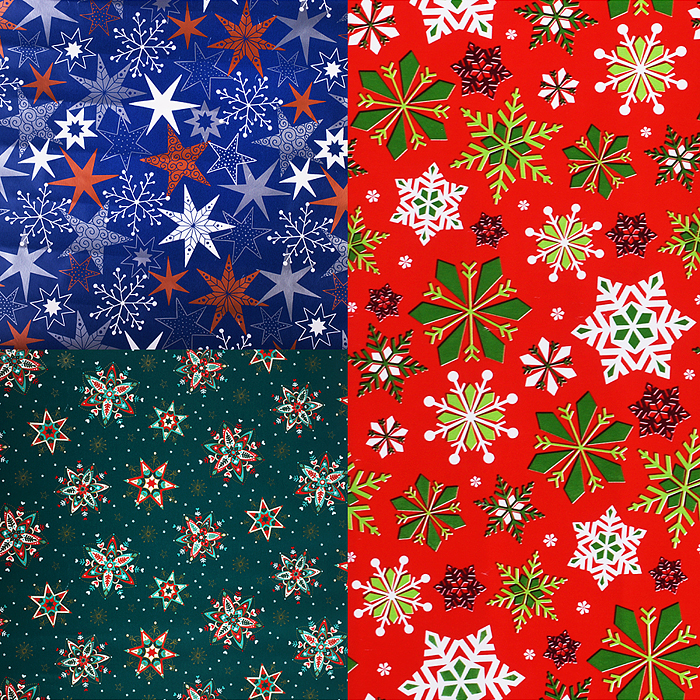 Упаковочная бумага супергладкая "Новогодняя" рулон в термопленке размер 70*100