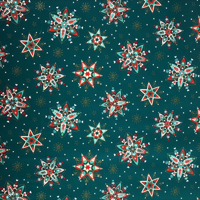 Упаковочная бумага супергладкая "Новогодняя" рулон в термопленке размер 70*100