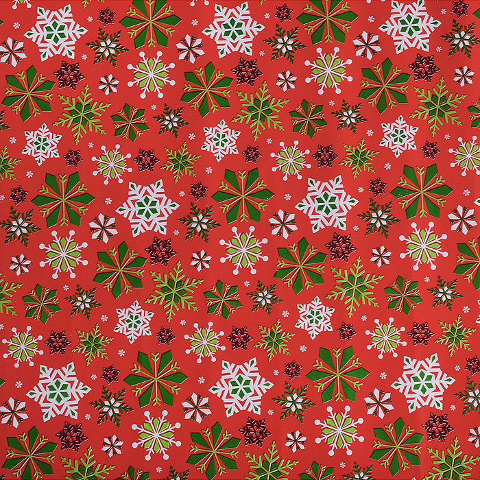 Упаковочная бумага супергладкая "Новогодняя" рулон в термопленке размер 70*100