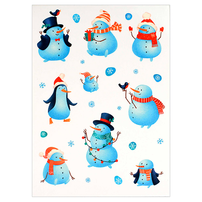 Блокнот А6, 40 л, "Снеговики" 