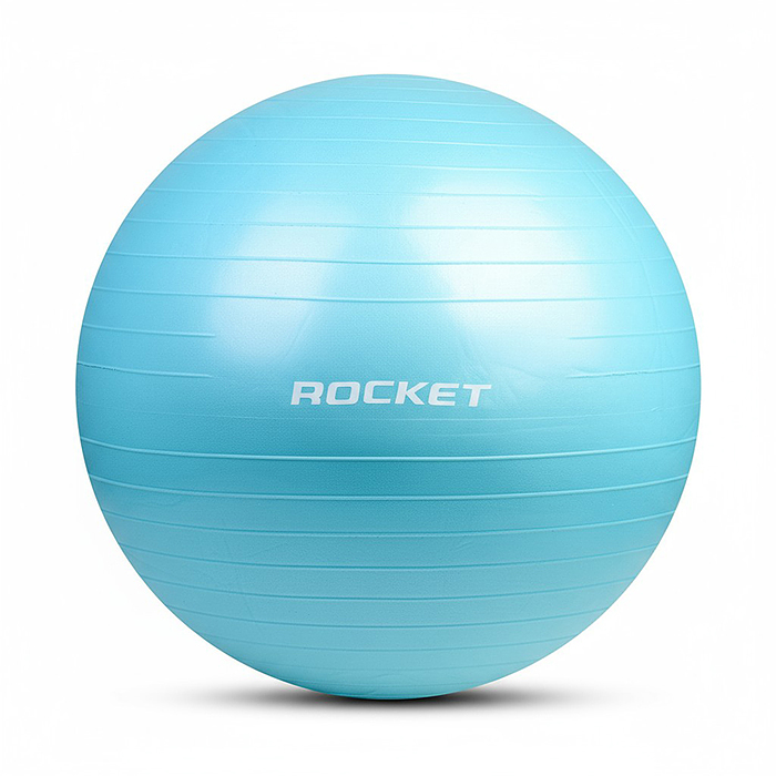 Фитбол 70см ROCKET R0218 Антивзрыв, цвет голубой (70-75см1000г)