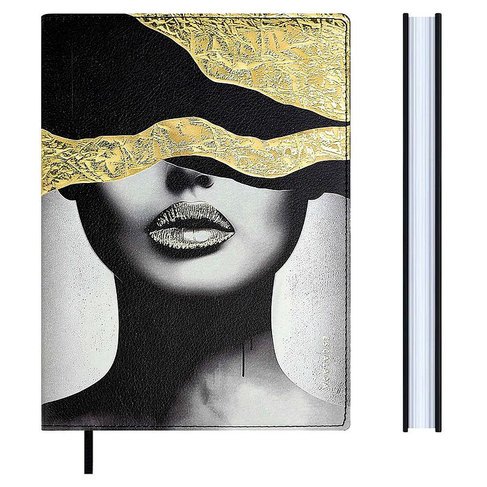Записная книжка Escalada, А5+, 120 л., Красотка в золоте