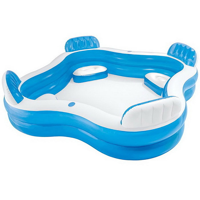 Фото к товару Бассейн надувной «Семейный», с 4 сиденьями, 229 х 229 х 66 см, от 3 лет, 56475NP INTEX Бассейн надувной «Семейный», с 4 сиденьями, 229 х 229 х 66 см, от 3 лет, 56475NP INTEX