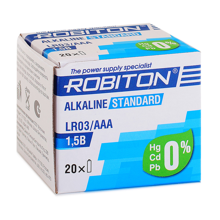 Батарейки алкалиновые ROBITON STANDARD LR03 BULK20 (20шт.)