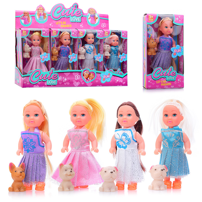 Кукла SM001-3 с щенком, в коробке Кукла SM001-3 с щенком, в коробке