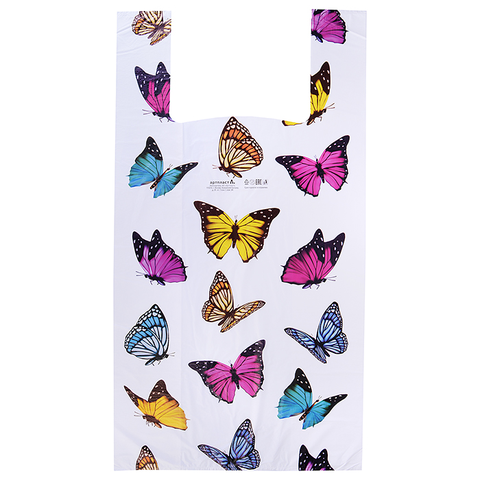 Пакет ПЭ типа "майка" 32+18х60 "Бабочка"