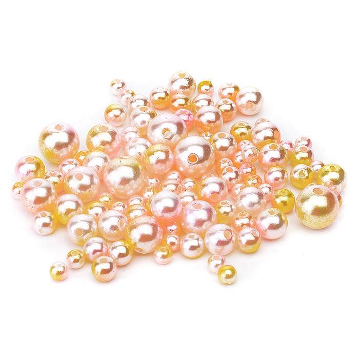 Бусины декоративные перламутровые "Pink Dream" пластиковые, 100 шт, в пластиковом пакете с 