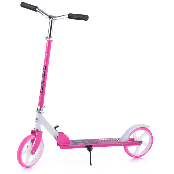 Самокат 2-х колесный ROCKET,колеса PU/ 200 мм,ABEC 7, розовый